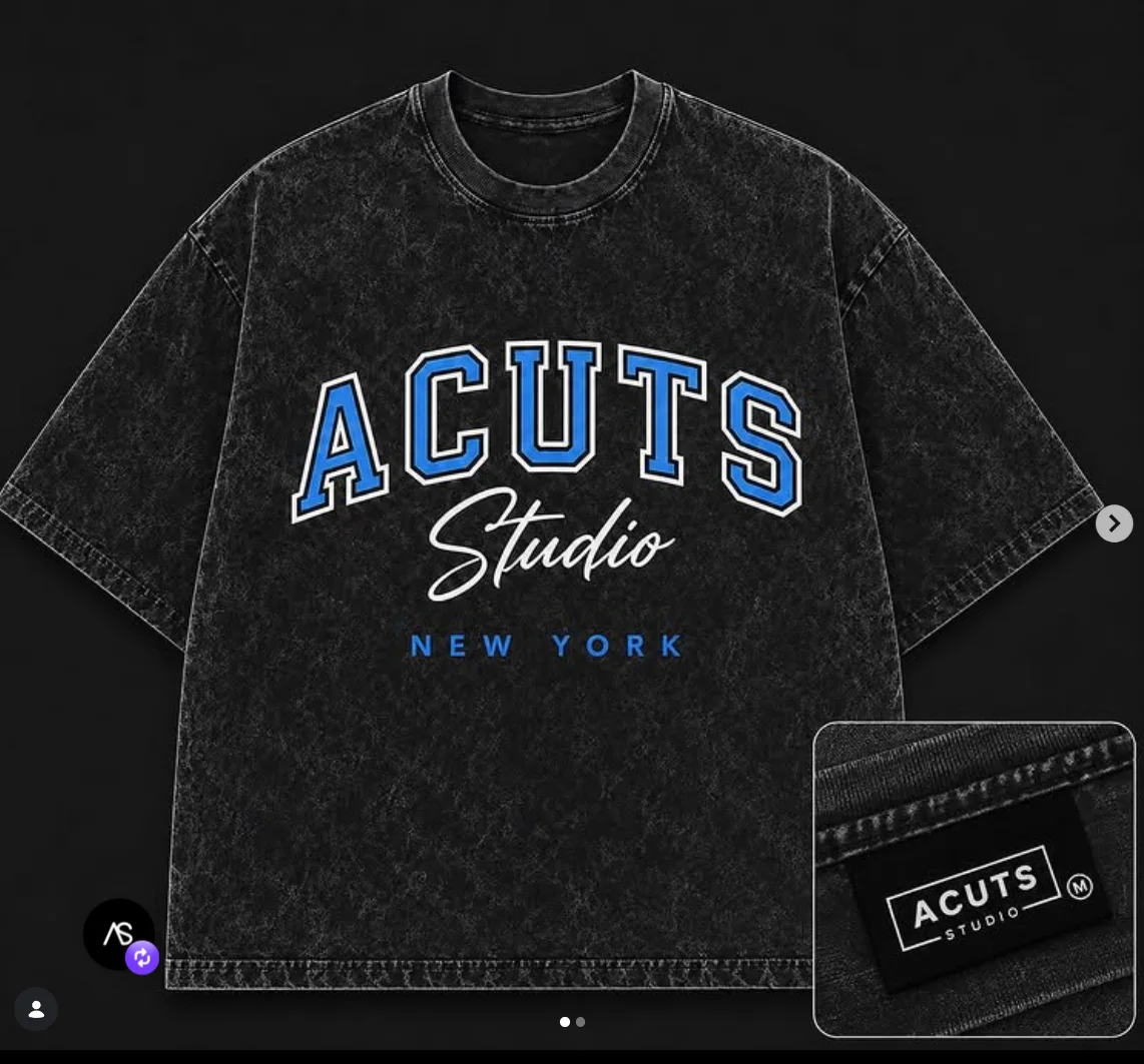 Black washed ACUTS Studio New York shirt